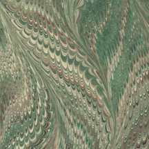 Hand Marbled Paper Butterfly Pattern in Green and Brown ~ Berretti Marbled Arts